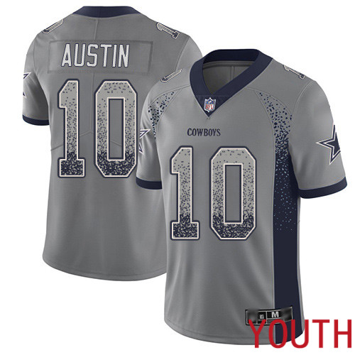 Youth Dallas Cowboys Limited Gray Tavon Austin #10 Rush Drift Fashion NFL Jersey